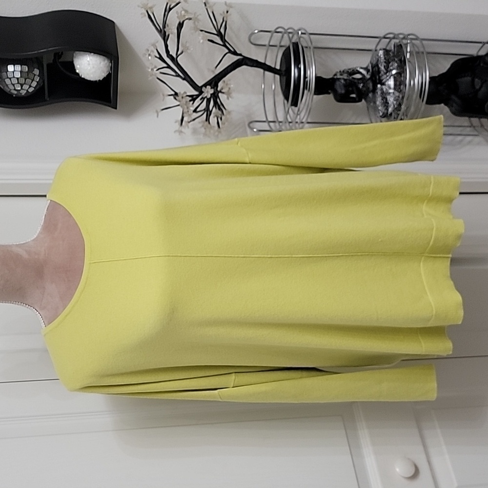 Chico's, Size 3 Chartreuse Sweater, Cashmere Blend (5%), EUC